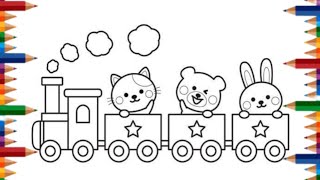 cute train 🚂 colouring video for kids Sr Colours Hub [upl. by Ruhl]