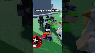 Trolling as EMO MICKEY on MIC UP 🖤🌹💀roblox [upl. by Anner]