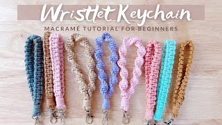 Macrame Wristlet Keychain  Easy Pattern Tutorial  Simple Gift Ideas [upl. by Annoda]