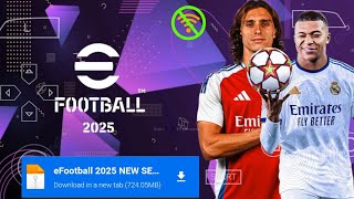 EFOOTBALL PES 2025 PPSSPP Full Update Transfers amp Kits 202425 Real Faces Camara PS5 English Version [upl. by Grissom]