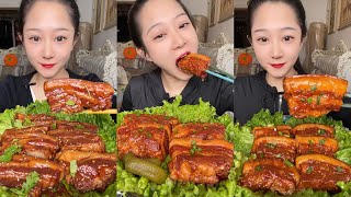 ASMR SOSLU ÇİN YEMEKLERİ SPICY CHINESE FOOD 吃辛辣的中国菜 Pork Belly 🍖MUKBANG 먹방 🌶 [upl. by Apthorp]