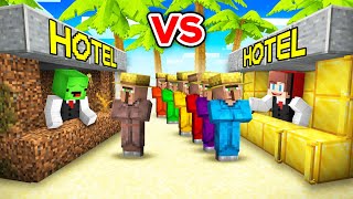 JJ And Mikey NOOB vs PRO Build HOTEL Survive Battle in Minecraft Maizen [upl. by Esinnej769]