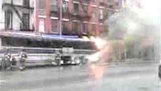 Raw footage Bus fire on 40th and 9th Ave [upl. by Eillen]