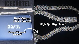 Icecartel 12MM Moissanite Prong Cuban Link Chain Review [upl. by Ohcamac]