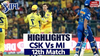 Mi vs CSK Full Match Highlights Mumbai Indians Vs Chennai Highlights  IPL Highlight Match 12 [upl. by Bellamy883]