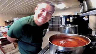 CANNING TOMATO SAUCE winter prep [upl. by Ahsiekal672]