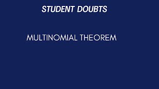 Tough Problem on Multinomial Theorem  JEE Advanced [upl. by Volding]