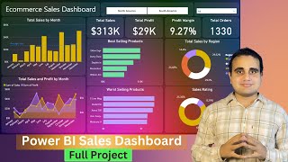 Power BI Dashboard  Sales Dashboard in Power BI  Power BI Project [upl. by Esej]