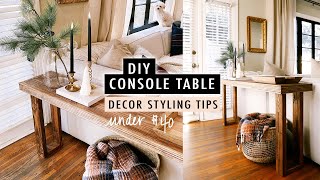 DIY Entryway Console Table UNDER 40  Decor Styling Tips  XO MaCenna [upl. by Hogle916]