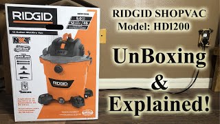 RidGid ShopVac Model HD1200 Unboxing amp Explained [upl. by Pallaton777]