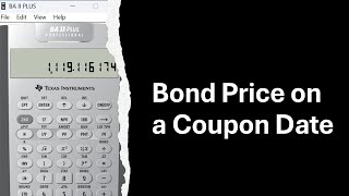 Bond Price on a Coupon Interest PMT Date [upl. by Trudnak]