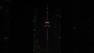 CN Tower 🇨🇦✨ Night Lights Vertical 8K HDR [upl. by Eniamrehc]