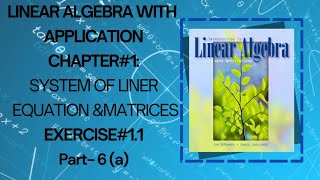 Introduction to linear algebra  Chapter  01  Exercise 11  Part 6a [upl. by Soalokin]