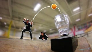 LEVITATING CUP PINGPONG TRICK SHOTS [upl. by Watt]