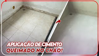 OLHA COMO APLICAMOS O CIMENTO AUTONIVELANTE BRANCO CIMENTO LIQUIDO  CIMENTO QUEIMADO NO CHÃO [upl. by Pasahow57]