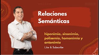 Relaciones semánticas Sinonimia PolisemiaHomonimiaAntonimia HiperonimiaHiponimia Cohiponimia [upl. by Airotna358]