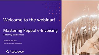 Webinar Mastering Peppol eInvoicing with Tietoevry BIX Services [upl. by Mloc]