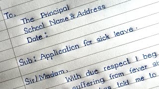 Sick Leave Application  Application For Leave  MM Handwriting [upl. by Abernon204]