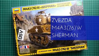 Zvezda 135 M4A3 76 W Sherman 3676 Review [upl. by Assirec]