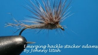 Tying a Hackle stacker adams emerger with Johnny Utah [upl. by Gershom]