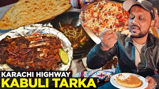 Kabuli Tarka at Karachi Highway  Dumba Karhai Ribs Pulao Kabab Mandi Kunafa  Pakistani Food [upl. by Dlawso713]