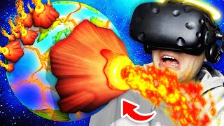 DESTROYING THE WORLD AS GOD With INFINITE VOLCANOES Deisim VR Funny Gameplay [upl. by Tito]