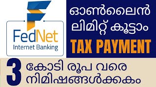 Limit EnhancementFEDNETTax Payment3 കോടി രൂപ വരെ tax അടക്കാൻ fednetfederal [upl. by Zeuqcaj644]