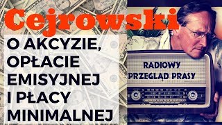 Cejrowski o akcyzie płacy minimalnej i opłacie emisyjnej 20181204 Radiowy Przegląd Prasy odc 975 [upl. by Romilda689]