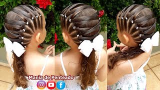 Penteado Infantil com ligas transpassadas e amarração [upl. by Cassella]