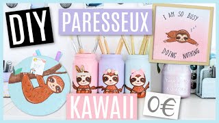 DIY 0 € KAWAII  Deco Chambre PARESSEUX Pas Chère  SLOTH Room Decor français [upl. by Goldfarb]