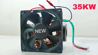 Self running from exhaust fan by best 220v free energy electricity generator 35KW with light bulb [upl. by Soraya]