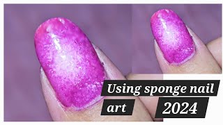 💅😍Nail art with sponge 😍2024💅simplenailartdesignsathome nailartdesigns nails [upl. by Alverson]