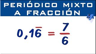 Convertir decimal periodico mixto a fracción  Método 2 [upl. by Amii]