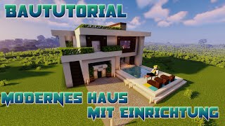 Modernes Haus mit Einrichtung  Tutorial  Minecraft 1163 [upl. by Wiburg]