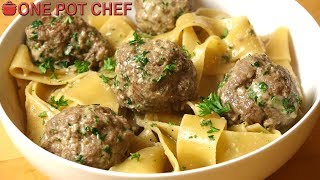 Easy One Pot Swedish Meatballs with Pasta  One Pot Chef [upl. by Dianthe]