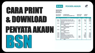 Cara Print Penyata Akaun BSN Melalui MyBSN [upl. by Aruat601]