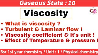 Viscosity amp coefficient of viscosity  Gaseous state  Bsc 1st year chemistry  by Chemboost [upl. by Rosella333]