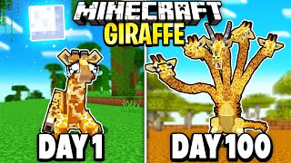 I Survived 100 Days as a GIRAFFE in Minecraft Heres What Happened [upl. by Deland35]