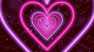 Purple Heart💜Neon Light Hearts Flying Heart Background Video Loop  Animated Background  Wallpaper [upl. by Miah]