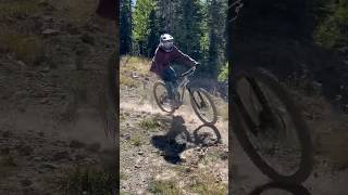 gapping a drop at brain head ​⁠BrianHeadResort bicycle biker mtb downhill downhillmtb [upl. by Meluhs]