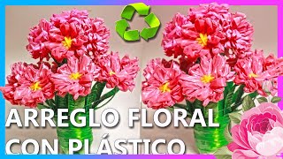 CÓMO HACER FLORES CON BOTELLAS de PLÁSTICO Y RAFIA PASO A PASO [upl. by Evadne741]