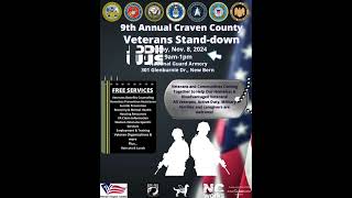 9th Annual Craven County Veterans Standdown on November 8th [upl. by Lederer]