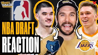 NBA Draft Reaction Lakers STEAL Knecht Grizzlies draft Zach Edey Wolves big trade  Hoops Tonight [upl. by Baudoin]