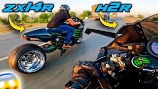 I WAS NOT EXPECTING THAT 🤯😱 4TH H2R OF PAKISTAN  360 FAT TYRE KIT ZX14R  ZS MOTOVLOGS [upl. by Manny]