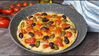 FOCACCIA SENZA IMPASTO pronta in 5 minuti solo 1 cucchiaio [upl. by Ellehs]