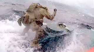 WILD RIDE Coast Guard jumps on fleeing narcosub in Pacific Ocean [upl. by Hereld]