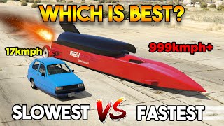 GTA 5 ONLINE  SLOWEST CAR VS FASTEST CAR WHICH IS BEST [upl. by Noreh291]