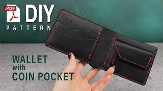 DIY pattern Bifold wallet with coin pocket  tutorial  asmr 6 [upl. by Adnyleb513]