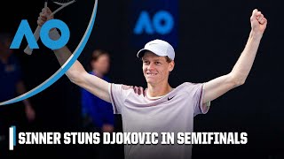 Jannik Sinner ends Djokovic’s 33match streak to reach first Grand Slam final  Australian Open [upl. by Atinev]