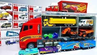 The red Okatazuke convoy unboxes 12 Tomica cars beautiful Mcqueen toytoys [upl. by Suoivatram]